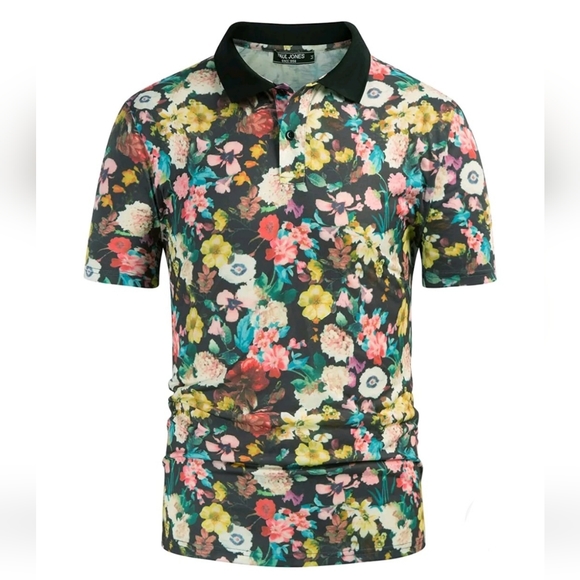 NWT PJ PAUL JONES Flower Polo Shirts - Picture 4 of 14
